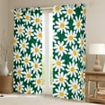thumbnail image 2 of Feelyou Green Groovy Flower Curtains Pack of 2 (42x84 Each) for Girls, Rustic Daisy Floral Curtains Blackout, Vibrant Plant Bedroom Curtains, Black Out Curtains Decor, 2 of 6