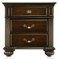 thumbnail image 4 of FOA Damos 3pc Dark Walnut Solid Wood Bedroom Set - Cal King + Nightstand + Chest, 4 of 17