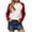 Red, variant on Zulora Womens Round Neck Long Sleeve Casual Loose Sweatshirt Fashion Hoodless Top