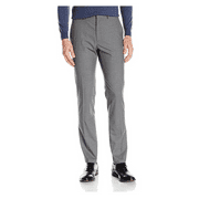 Kenneth Cole Reaction Men's Windowpane Plaid Pants, Medium Grey, W34x32L