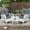 Grey Cushions, variant on MEETWARM 3 Pieces Patio Conversation Set, Rattan Outdoor Rocking Patio Bistro Set with 2 Rockers and 1 Side Table with 4" Thick Cushions, Outdoor Furniture Set for Porch Backyard, White Wicker/Beige