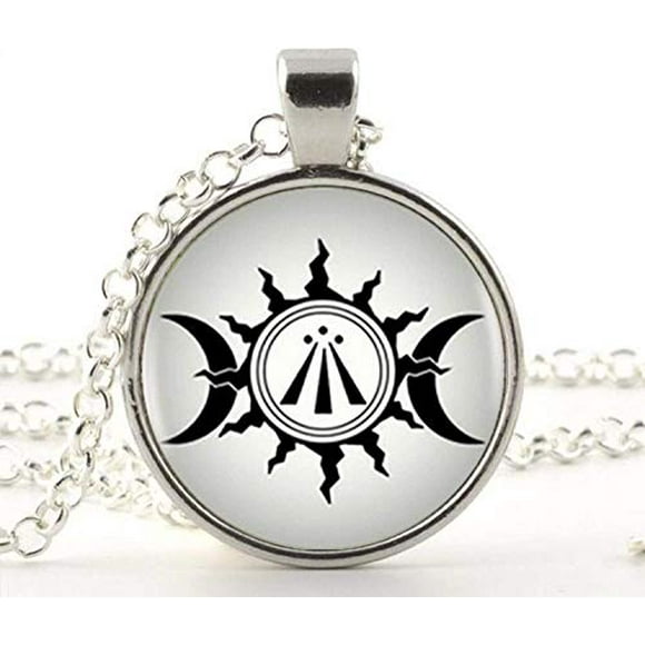 Triple Moon and Sun Photo Necklace Pendant Charm Jewelry Art Photo Jewelry Handmade Jewelry