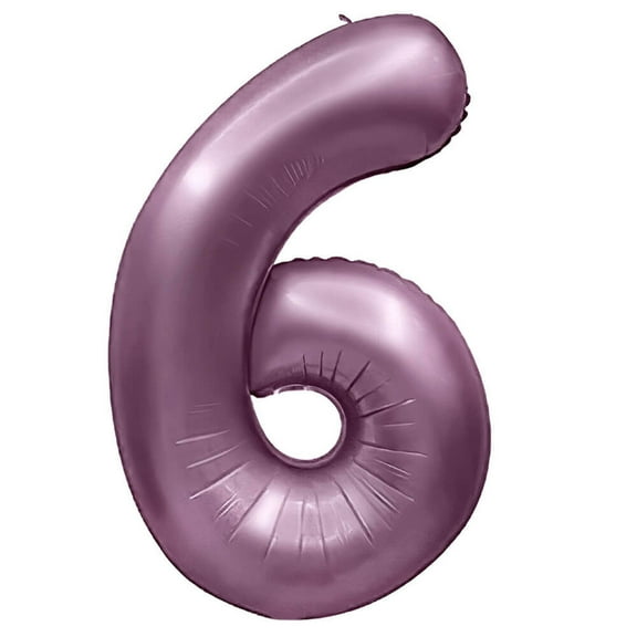 32 inch Number 6 - Metal Balloons - Purple Lilac Foil Mylar Balloon - Party Supplies Decorations