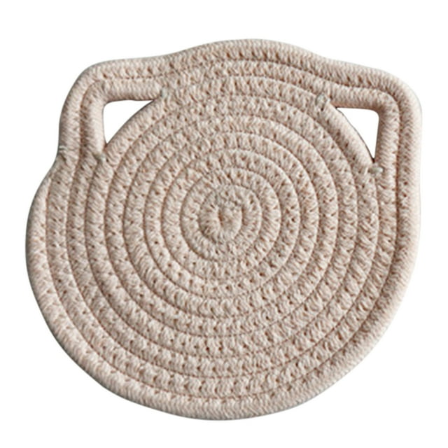 Japceit Heat-resisting Cotton Rope Placemat With Hanging Ears ,Easy To Rinse