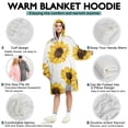thumbnail image 5 of Sunflowers Blanket Hoodie Wearable Blanket Hoodie for Adults Sherpa All Patterns Oversized Sweatshirt Blanket with Pockets, 5 of 7