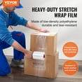 thumbnail image 2 of Stretch Film, 5 inches x 1000 feet, 2 Pack, 80 Gauge Industrial Strength Clear Durable Stretch Wrap Roll, Heavy Duty Shrink Film Stretch Wrap with Handles for Pallet Wrapping Shipping Moving, 2 of 7