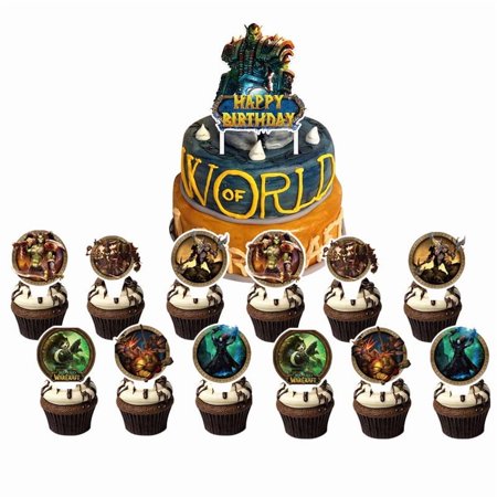 World of Warcraft Cake Topper Cupcake Set Party Supplies Decoration Birthday Decor Kit