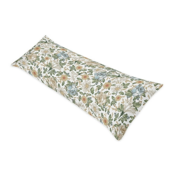 Vintage Floral Blue and Yellow Body Pillow Case by Sweet Jojo Designs