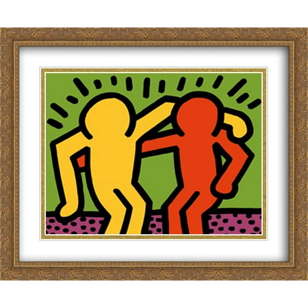 Best Buddies, 1990 2x Matted 28x36 Large Gold Ornate Framed Art Print by Keith