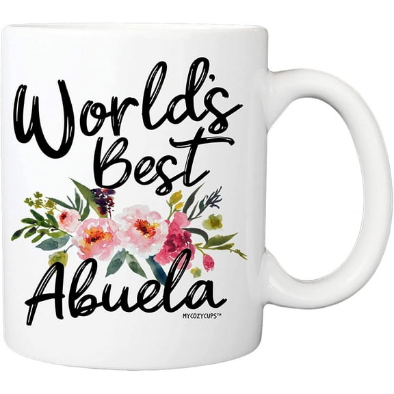 Worlds Best Abuela Coffee Mug - 11oz Cup For Spanish, Latina, Grandmother - Birthday, Christmas, Mother's Day Mug For Her