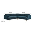 thumbnail image 5 of Sectional Sofa Couch, Azure Navy Blue, Fabric, Living Kitchen Cafe Bistro Hospitality Restaurant, Modern Contemporary HB36284, 5 of 6