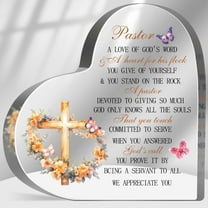 Pastor Appreciation Keepsake Gifts - Floral Cross Table Desk Acrylic Sign 4x4 inch