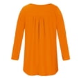 thumbnail image 3 of FAIWAD Womens Long Sleeve Tunic Tops Slim Round Neck Buttons Basic Pleated Patchwork Pullover Top, 3 of 4