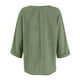 thumbnail image 5 of Camiseta blanca para mujer,Camiseta de manga larga con cuello en V para mujer, blusa informal lisa, tejido de poliéster suave, cómoda para uso diario, sopatenor, 5 of 9