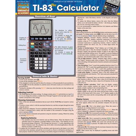 Quick Study: Academic: Ti-83 Plus Calculator (Other)