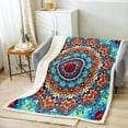 thumbnail image 2 of Vintage Blanket Mandala Floral Throw Blanket for Bed, Persian Medallion Fleece Blanket Throw Size, Bohemian Paisley Sherpa Blanket Tribal Hippie Fuzzy Blanket Microfiber, 2 of 6
