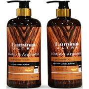Luminus ULTRA Argan Oil Shampoo and Conditioner Set with Biotin and Keratin, Nourishing, Hydrating, Anti Frizz, for Damaged Hair, Dry, Wavy & Curly Hair, Sulfate-Free, Paraben-Free 16.9x2 fl.oz