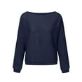 thumbnail image 2 of Innerwin Sweater Winter Warm Ladies Pullover Loungewear Solid Color Thermal Jumper Tops Navy Blue M, 2 of 6