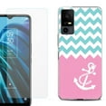 thumbnail image 1 of OneToughShield ® for TCL 40 XE 5G Shockproof Fashion Phone Case, with Tempered Glass Screen Protector - Chevron/Anchor, 1 of 2