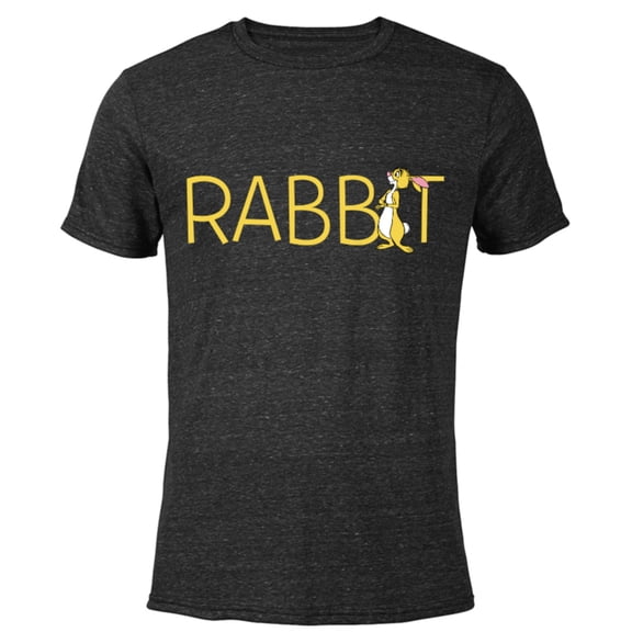 Disney Winnie the Pooh Rabbit Classic Lettering - Short Sleeve Blended T-Shirt for Adults - Customized-Black
