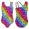 thumbnail image 3 of MSemis Little Big Girls Gymnastics Leotard Printed One Shoulder Tank Unitard Ballet Dancewear, 3 of 4