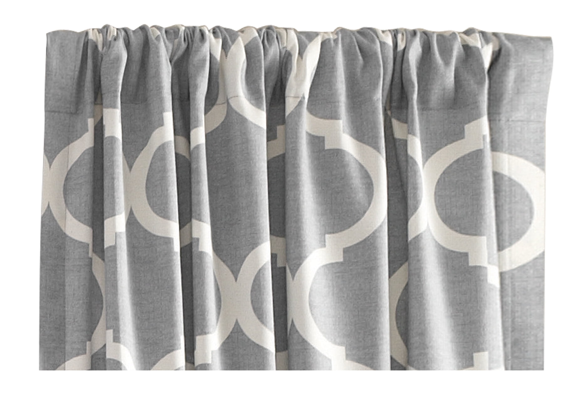 Mainstays Canvas Ironwork Light Filtering Rod Pocket Single Curtain Panel, Gray, 50" x 84"