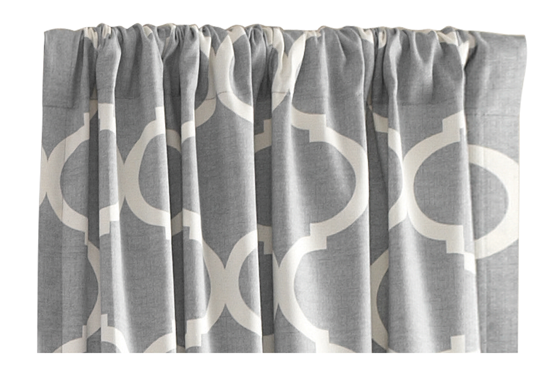 Mainstays Canvas Ironwork Light Filtering Rod Pocket Single Curtain Panel, Gray, 50" x 84" - image 3 of 9