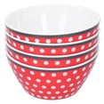 thumbnail image 3 of 4PCS 6in Salad Bowl Dinner Serving Bowl Sets Kitchen Imitation Porcelain DinnerwareRed Dots, 3 of 14