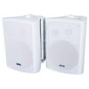 125 watt Professional Indoor-Outdoor Patio Pair Speakers - White