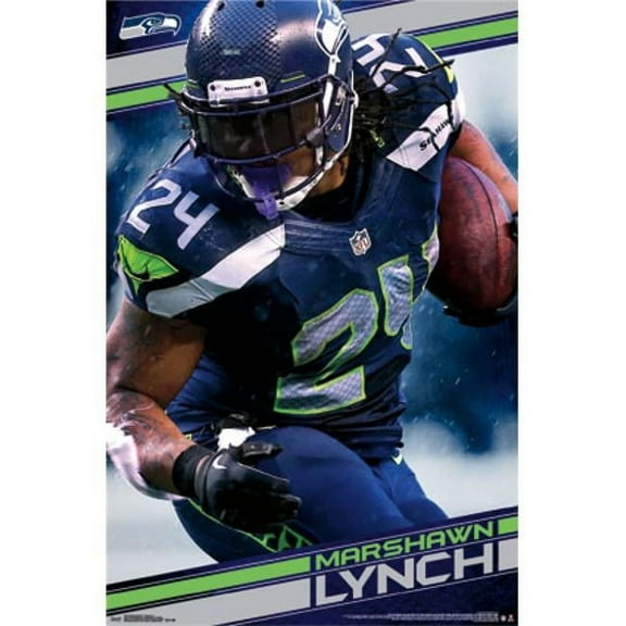 Posterazzi TIARP13674 Seattle Seahawks - M Lynch 14 Poster Print - 24 x 36 in.
