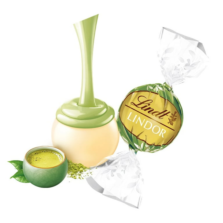 Lindt Lindor Matcha White Chocolate Candy Truffles with Lindt Lindor Matcha White Chocolate Candy Truffles with