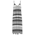 thumbnail image 5 of Robe Rétro à Pois Rayés Noir Blanc Club Maxi Robe Style Rue Boho Plage Longues Robes Printemps Col en V Vêtements Oversize, 5 of 5