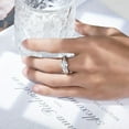 thumbnail image 5 of Exquisite 2 Carat Lab Created Full Moissanite Rings for Men Round Cut D Color VVS1 S925 Sterling Silver Diamond Wedding Rings Ideal Choice for Couple Parties Date Travel, 5 of 7