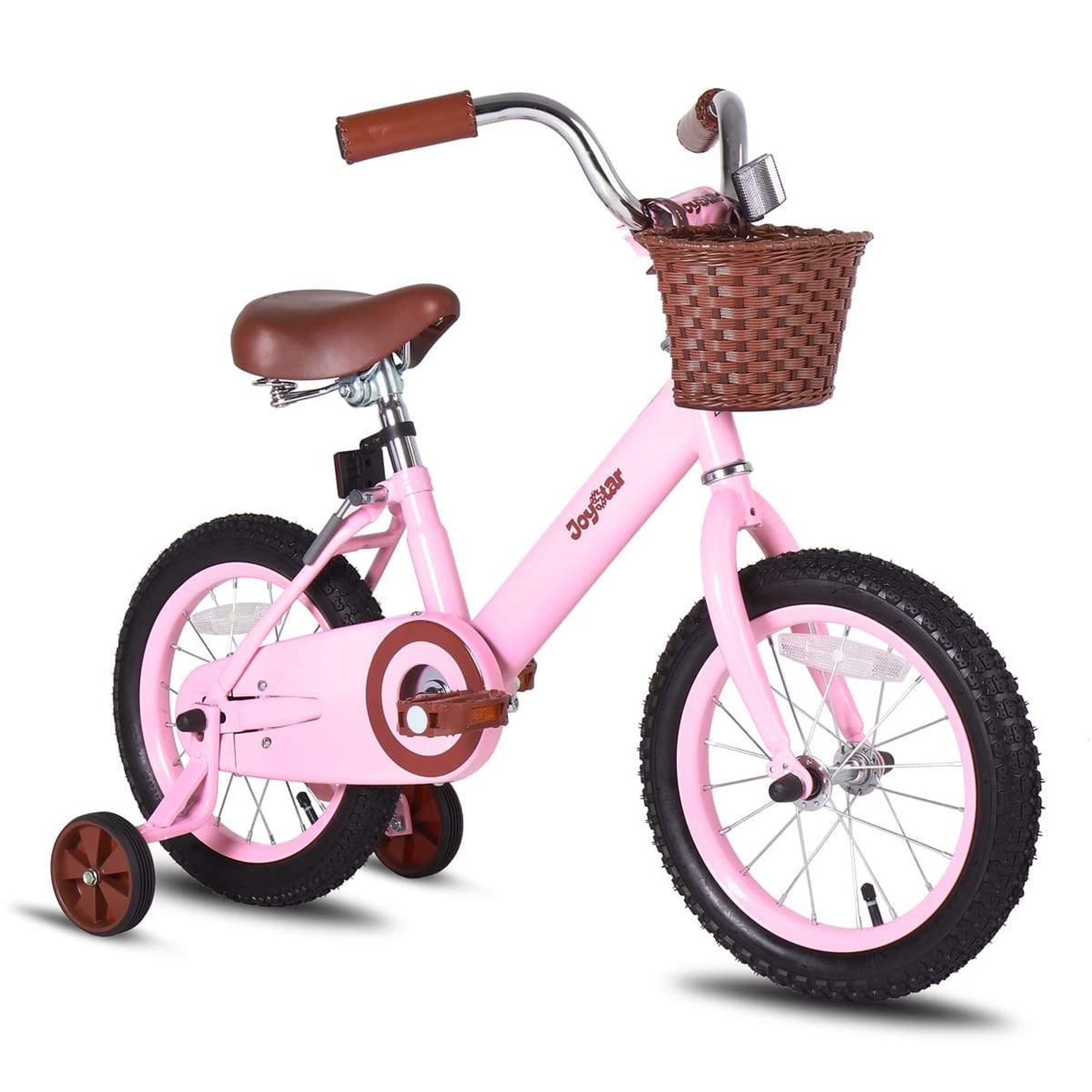 Joystar Vintage 12In Ages 2 to 7 Kids Training Wheel Bike w Basket Pink Walmart