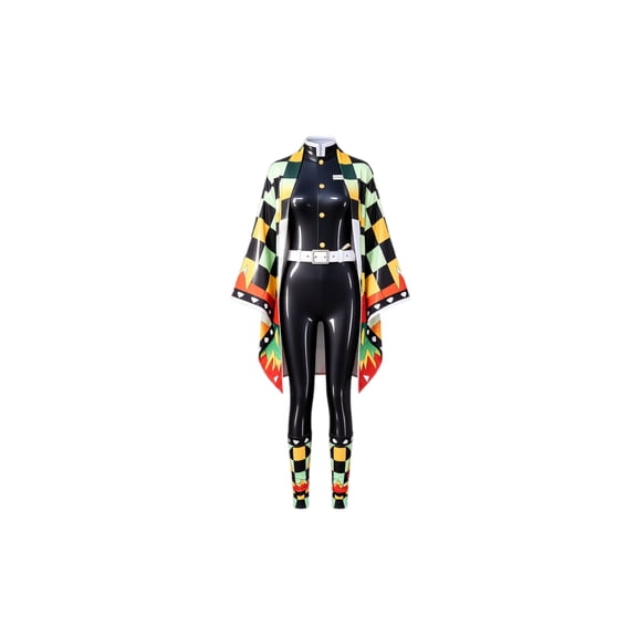 Halloween Cosplay Costume for Women,Demon Killer Anime Kimono Uniform Set & Zentai Jumpsuit,Halloween Party Dress Up Outfit,Size S