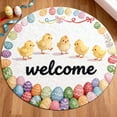 thumbnail image 4 of Round Easter Bunny Shaped Welcome Mat 2026 Easter Absorbent Non Slip And Durable Mat Round Easter Rug Sizes 40Cm/60Cm/80Cm Carpet 15.7"X15.7" Easter Decorations, 4 of 4