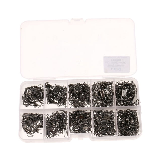 pitrice 200Pcs Small Hook Line Link Connector Swivels Coarse Sea Carp Fishing Tackle