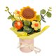 thumbnail image 1 of Ramo de flores de ganchillo hecho a mano, ramo de punto artificial, girasol falso, clavel, tulipán, flores de hojaldre, regalos para madre, esposa en cumpleaños, aniversario, 1 of 8