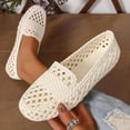 thumbnail image 6 of Norvail Womens Lightweight Open Toe Flat Sandals - Casual Slip-On Summer Beach Shoes, Hollow Out Flat Sandals, Solid Color Round Toe Slip On Summer Going Out Shoes, 6 of 6