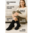 thumbnail image 3 of Women's Diabetic Ankle Socks - 3 Pairs, Soft Cotton, Non-Binding, Seamless Toe, Circulation Support, Shoe Size 5-7 (Black), 3 of 9