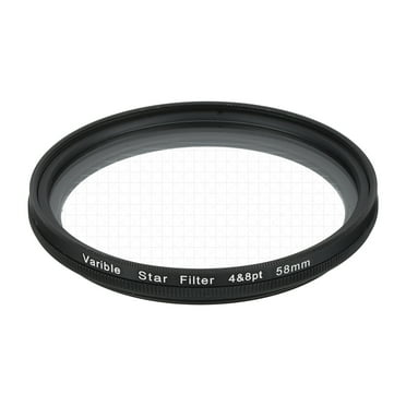 Uxcell 58mm Variable Star Filter, Starburst Lens Filter 4-8 Points Sparkle Effect Camera Lens Filters for Night Scenery Glassworks,1Pcs