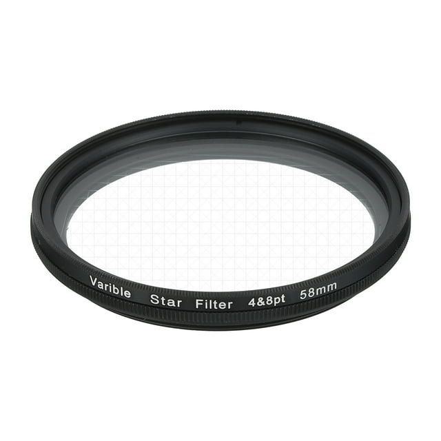 Filtro de Estrella Variable Uxcell de 58mm, Filtro de Lente de Estallido de Estrellas de 4-8 Puntos para Efecto de Brillo en Lentes de Cámara para Escenarios Nocturnos, 1Pcs