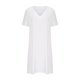thumbnail image 4 of Puntoco Vestido De Manga Corta Con Cuello En V, Vestido De Manga Corta De Encaje Con Cuello En V De Algodón Y Lino De Color Liso A La Moda Para Mujer Blanco Xl, 4 of 6
