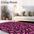 thumbnail image 2 of ODIKA 2x3 Machine Washable Non-Slip Area Rug, Noir Botanica Stylized Leaf Motif with Elegant Flourishes Ultra Soft Rug, None, 543306, 2 of 7