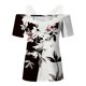 thumbnail image 4 of ICHUANYI Clearance Women's Casual Off The Shoulder Lace Regular Fit Short Sleeve Tops V-Neck Shirt Tops(Black, L) ICHUANYI WER2023080905851, 4 of 5