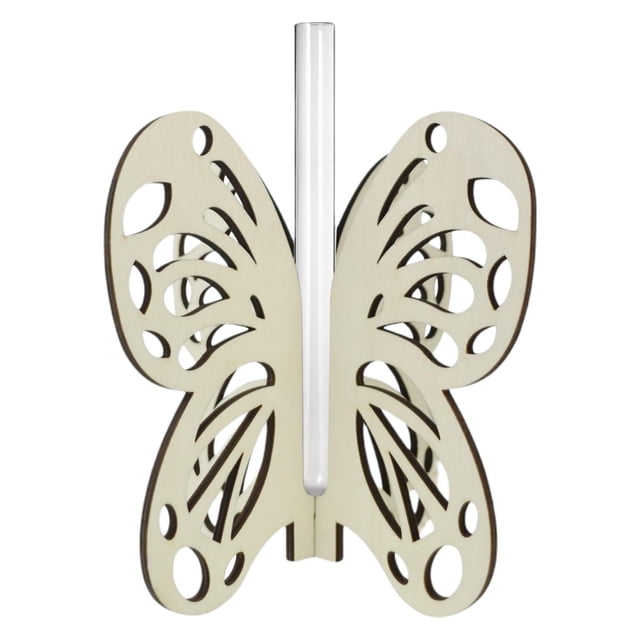 Moderno florero hidropónico de mariposa, soporte de madera, contenedor, Zulema Florero hidropónico