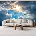 thumbnail image 2 of Enchanted Forest Wallpaper Dramatic Sky Sun Breaking Dark Clouds Peel and Stick Wall Murals 69"H x 96"W Removable PVC Wall Paper Self-Adhesive Wall Paintings for Bedroom Living Room, 2 of 7