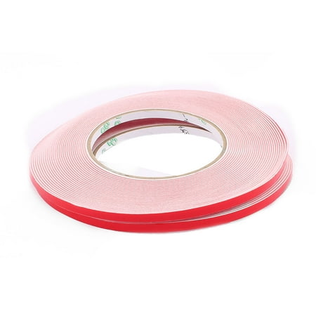 2PCS 5MM Width 10M Long 1MM Thick White Dual Side Waterproof Sponge Tape for Car