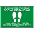 thumbnail image 3 of 16"W x 10"H Social Distancing Floor Sign, Vinyl Adhesive, Green, 3 of 4