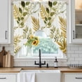 thumbnail image 6 of Brown Green Leaves Swag Valances for Windows, Kitchen Window Curtains Over Sink, Summer Botanical Farmhouse Watercolor Leaf Window Treatment Curtains for Living Room/Bedroom 2 Panel Sets 36"x45", 6 of 8